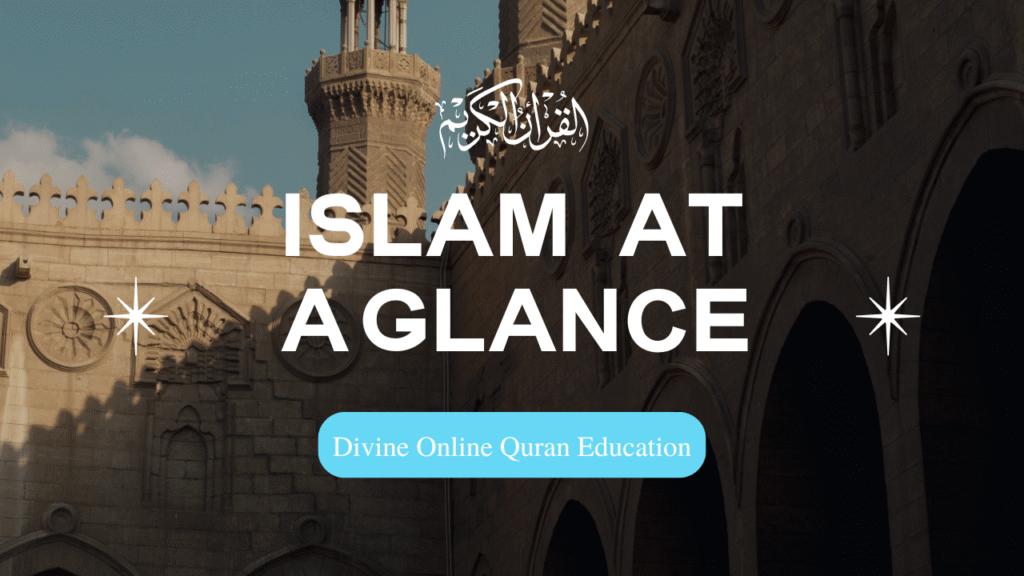 Islam at a Glance – Online Quran Education with Islamic architecture background.